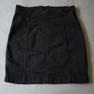 Free People Black Denim Mini Skirt